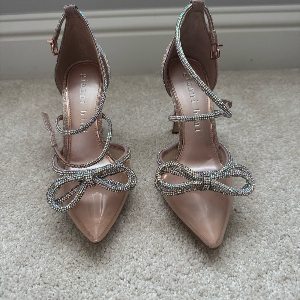 Rene Caovilla Women's Pink Embellished Heels